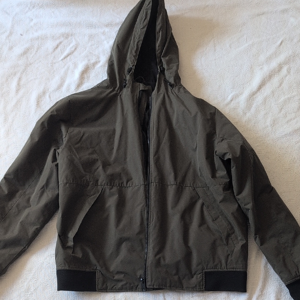 Primark Men's Dark Green Hooded Winter Jacket